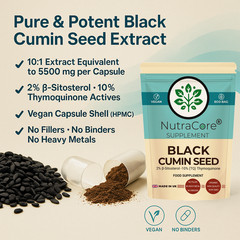Black Cumin Seed Caps-5500mg-(2% β-Sitosterol)-Immune &Respiration Health-90Caps