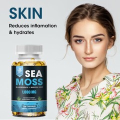 120 Pills Organic Sea Moss Capsules,Irish Sea Moss, Bladderwrack Immune Health