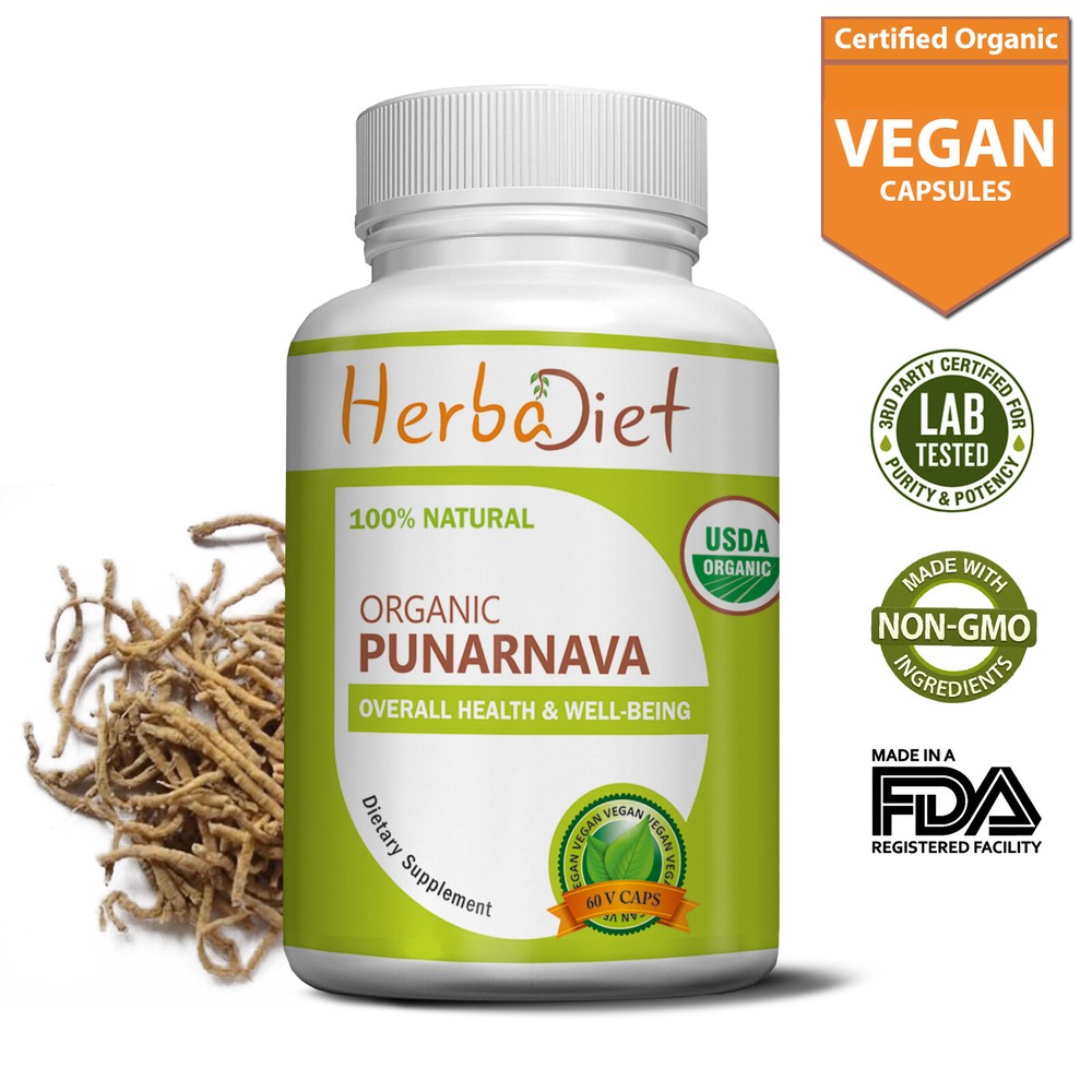 Organic Punarnava Root Capsules Boerhavia Diffusa Kidney Liver Tonic Weight Loss