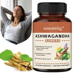 Ashwagandha For Stress Calming Vegan Caps Helps Maintain Healthy Nervous System