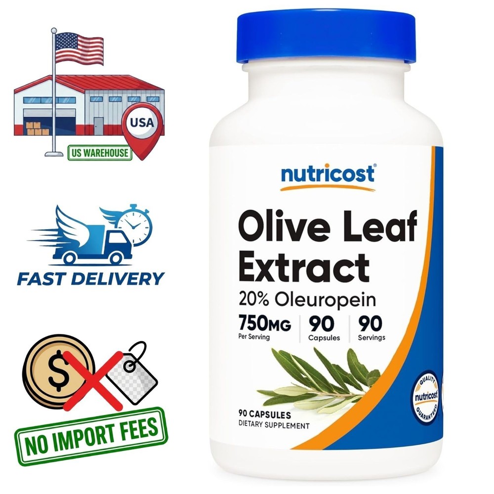 Olive Leaf Extract 20% Oleuropein | 750MG | 90 Capsules | 90 Servings