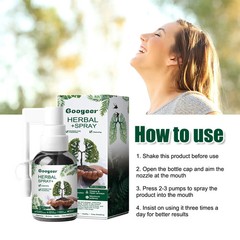 30ml Googeer Herbal Lung Cleanse Spray Oral Relieve Sore Throat Dry Cough Smooth