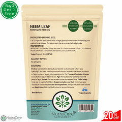 NEEM LEAF 5500mg Capsules(2%Azadirachtin)100%Organic-Detox Immune Support-90Caps