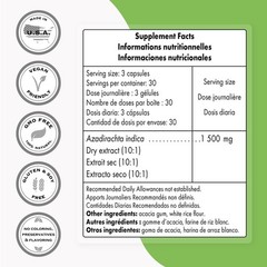 Extracto de Hoja de Neem 1500mg | 90 Cápsulas | Suministro para 30 Días
