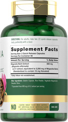 Magnolia Bark 3200 Mg 180 Powder Capsules Herbal Extract Supplement Non-Gmo, Glu