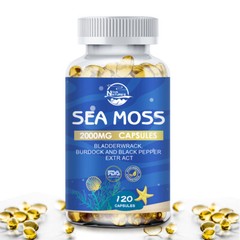 120 Pills Organic Sea Moss Capsules,Irish Sea Moss, Bladderwrack Immune Health