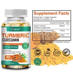 Turmeric Curcumin Highest Potency 95% 1950mg with BioPerine Black Pepper Extract