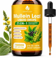Mullein Drops 1500mg – 7-in-1 Lung Detox Liquid for Smoker’s Respiratory Health