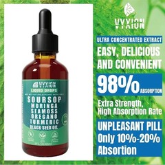 Soursop Liquid Drops – Sea Moss, Moringa, Oregano, Turmeric, Black Seed Oil
