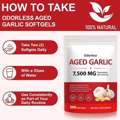 Aged Garlic Extract 7500mg, 300 Odorless 300 Count (Pack of 1)