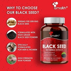Black Seed Pure Cumin Extract 5000mg Capsules – 90 Count – Healthy Skin