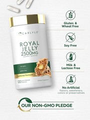 Royal Jelly Capsules | 2500mg | 120 count | Non-GMO and Gluten Free | by Carlyle