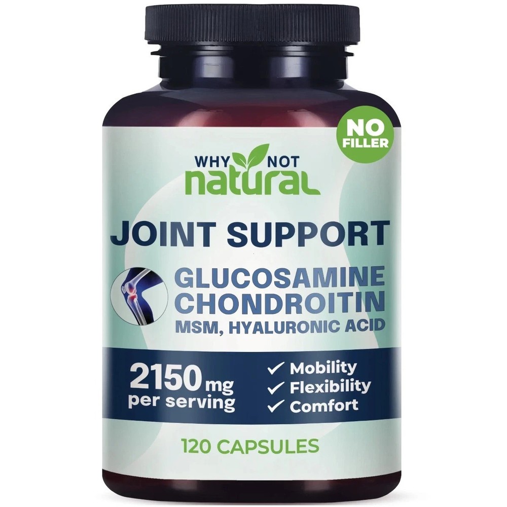 Why Not Natural 5-in-1 Joint Supplement Glucosamine Chondroitin MSM HA 120 Count