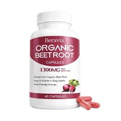 Beravia Bio-organic Beet Root Capsules, Purely Natural, Non-60-Counts