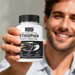 Ethiopian Organic Black Seed Oil,Non-GMO, Gluten-Free,60 Count