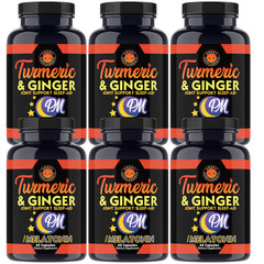 Angry Supplements Turmeric Curcumin w. Ginger PM Melatonin Joint Pain Sleep Aid