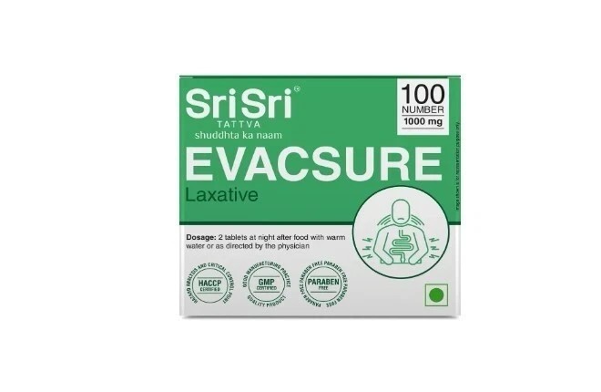 Sri Sri TATTVA shuddhta ka naam Evacsure-Laxative,100 Tabs|1000 Mg p757