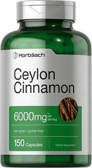 Ceylon Cinnamon 6000 Mg Sugar Metabolism Weight Management Support, 150 Capsules