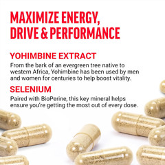 Yohimbine Supplement for Men, Yohimbe Bark Extract with Superior Absorption to E
