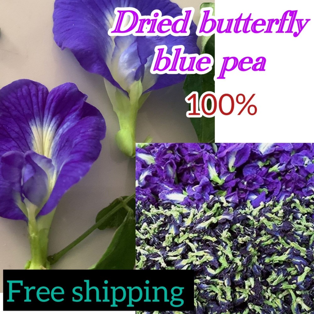 Dried butterfly blue pea whole Flower organic 50g pure natural herbal drink.
