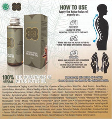 2 bottles Kutus Kutus Indonesia Bali Organic Herbal Healing Massage Oil 100ml
