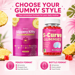Himiyer Gummy Duo: Slippery Elm Probiotic + S-Curve Firming Gummies