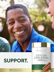 Ceylon Cinnamon Capsules 4000mg | 120 Count | Non-GMO, Gluten Free | by Carlyle