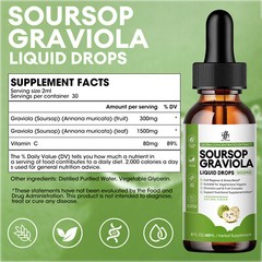 Organic Soursop Graviola Drops 1800mg – Immune Support & Antioxidant 2fl oz