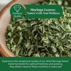 Premium Dried Moringa Leaves 5.2oz, MoringaLeaves Tea, Immune Support Herbal Tea