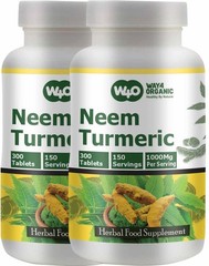 Neem Turmeric Capsules – 300 Tablets, 1000mg, Equal Ratio, 150 Servings