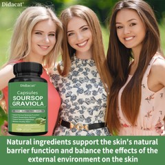 Soursop GRAVIOLA EXTRACT 1950 mg GMO free 120 capsules Balance skin health