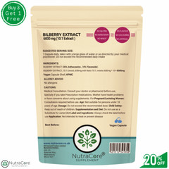 Bilberry Extract Capsules, 6000mg-(36% Anthocyanins)-100% Natural & Vegan-90Caps