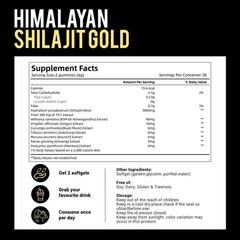 VivoNu Himalayan Shilajit Gummies 3000mg, Ashwagandha, Fulvic Acid, 60 Count
