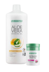 LR LIFETAKT Woman Phyto 90 + Aloe Vera Gel Honey 1000ml Women’s Set