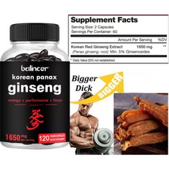 Korean Red Panax Ginseng Extract |30/60/120 Capsules | 1650mg High Dosage