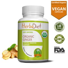 Organic Ginger Root Capsules – Digestion, Nausea, Stomach Settler – Gingerols