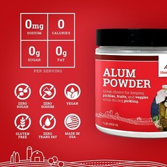 Pure Granulated Alum Powder 1LB – Enhance Pickling, Baking & Floral Arrangements