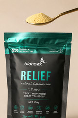 Biohawk Relief 100g Natural Digestive Support Powder Gut Health
