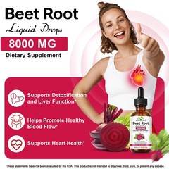 8000MG Natural Beet Root Extract Drops – 20:1 Concentration – Glycerin-Based