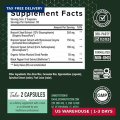 50MG Sulforaphane Supplement from Broccoli Sprouts | NRF2 Activation, Cellular H