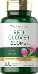 Red Clover Capsules 1200mg | 200 Count | Non-GMO, Gluten Free | by Carlyle