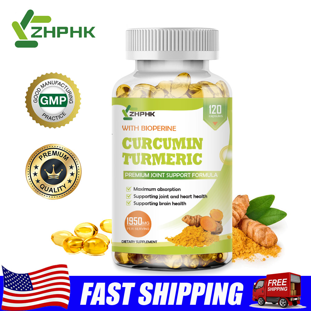 Turmeric 95% Curcumin 1950mg Extract Tumeric Black Pepper Antioxidant Joint Pain