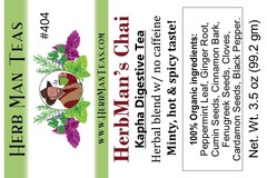 KHABIR’S CHAI TEA- Organic with a minty, hot & spicy flavor w/ NO black tea!