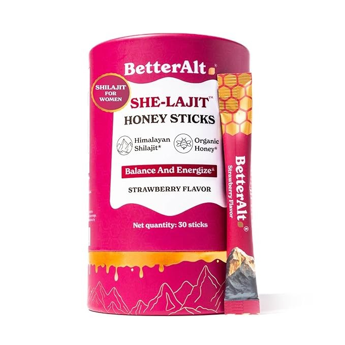 Pure Himalayan She-Lajit Honey Sticks with Organic Honey, Naturally Sweeter 30ct