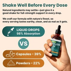 5-in-1 Mullein Drops for Bronchial and Respiratory Support with Mullen Leaf E…
