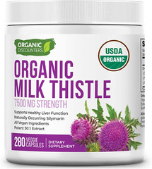 Milk Thistle Capsules, 280 Count, 7500 Mg Strength, Potent 30:1 Extract, USDA…