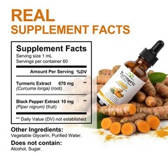 Turmeric Curcumin with Black Pepper Drops – Organic Turmeric Supplement Drops