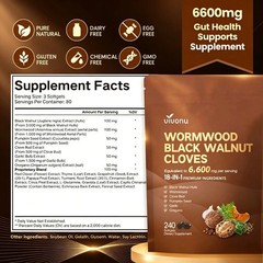 VivoNu Wormwood Black Walnut Cloves–Cleanse & Metabolism Support, 240 Softgels
