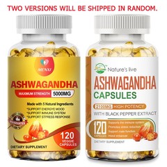 Organic Ashwagandha Capsules High Quality Dietary Supplement,120 Veg Softgels