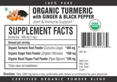 Organic Turmeric Curcumin Ginger Black Pepper Powder STRONG Anti-Inflammatory